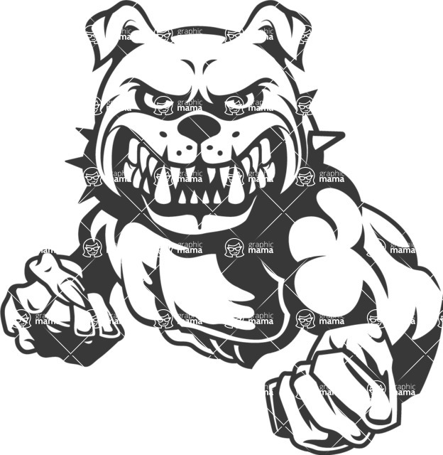 Vector Mascot Collection - Black and White Bulldog Mascot Design